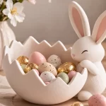 Bunny Eggshell Bowl – Easter Decor