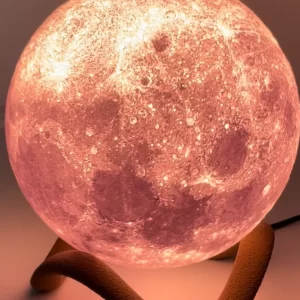 Moon Lamp with Wavy Stand (Fuzzy Skin)